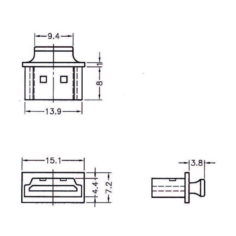 Staubschutz für HDMI-A Buchse mit Griff 10 Stück schwarz
