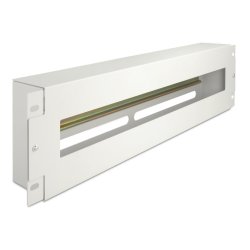 DeLOCK 19″ Circuit-breaker strip with cover and DIN rail 3U metal grey