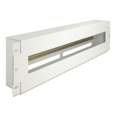 DeLOCK Panneau de disjoncteurs 19″ avec capot et rail DIN, 3U, gris métallisé