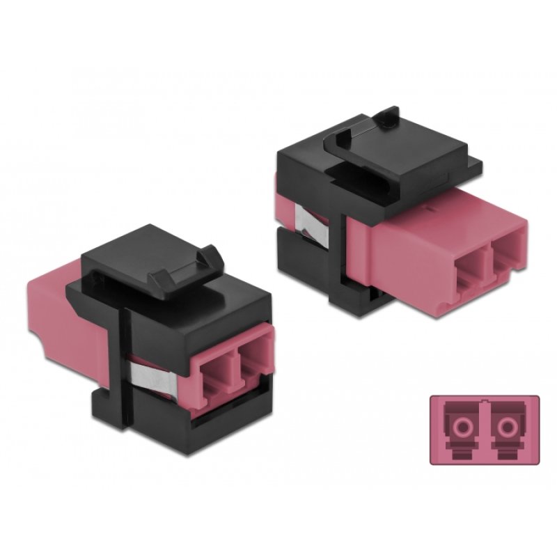 DeLOCK Module Keystone LC Duplex femelle à LC Duplex femelle violet / noir