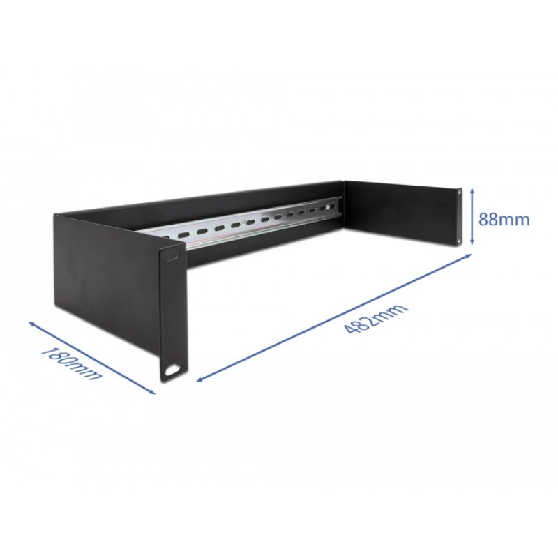 DeLOCK Rail DIN 19″, panneau, 2 unité, noir