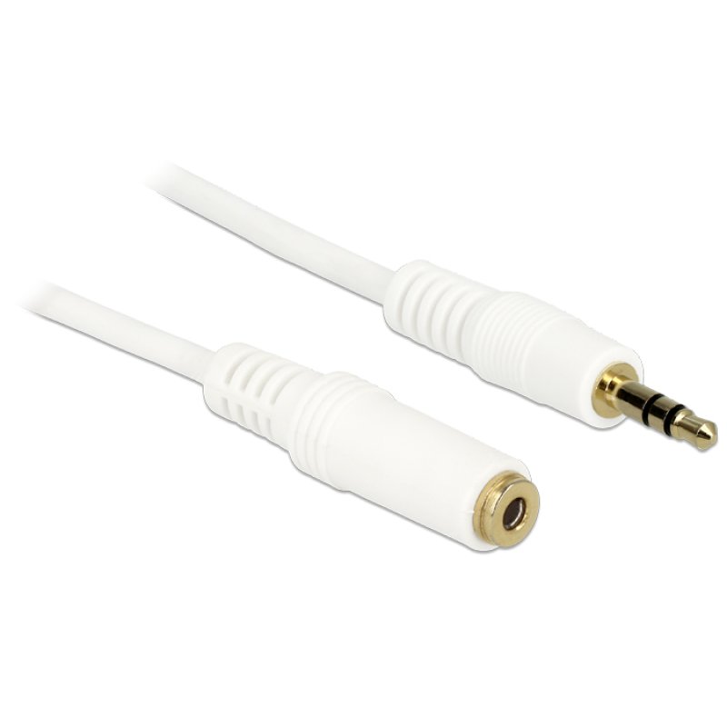 DeLOCK 3.5mm M-F, 0.5m câble audio 0,5 m 3,5mm Blanc