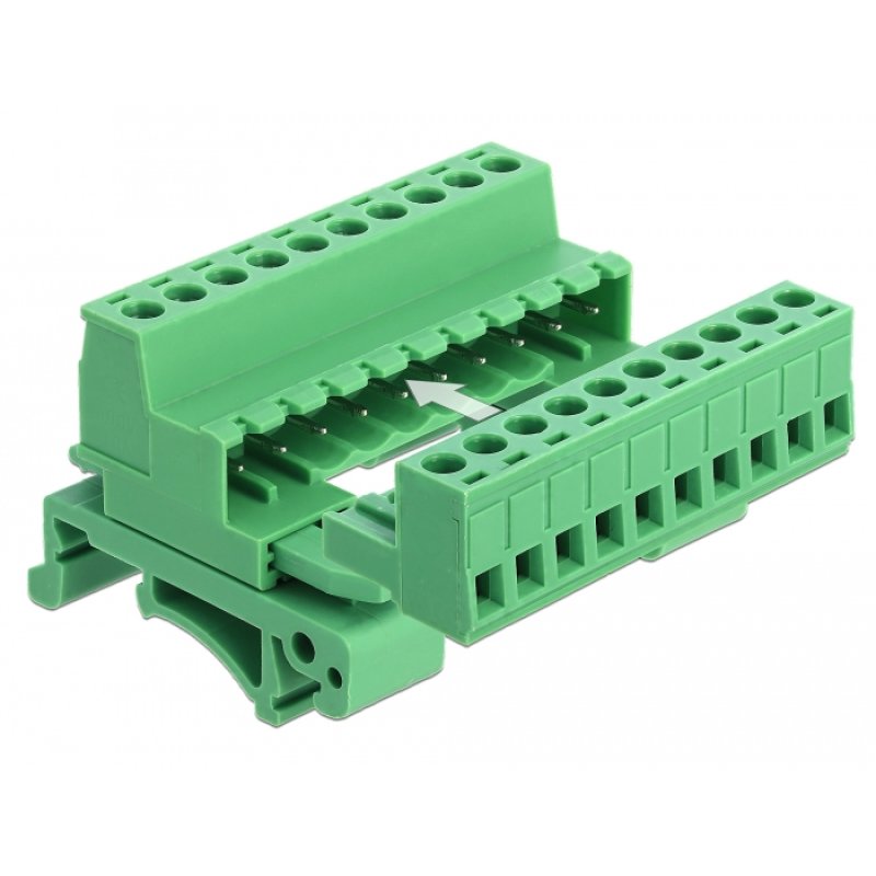 Terminalblock Set für Hutschienen 10 Pin mit Rastermaß 5,08 mm gewinkelt