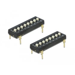DIP-Schalter Tri-State 8-stellig 2,54 mm Rastermaß THT vertikal schwarz 2 Stück