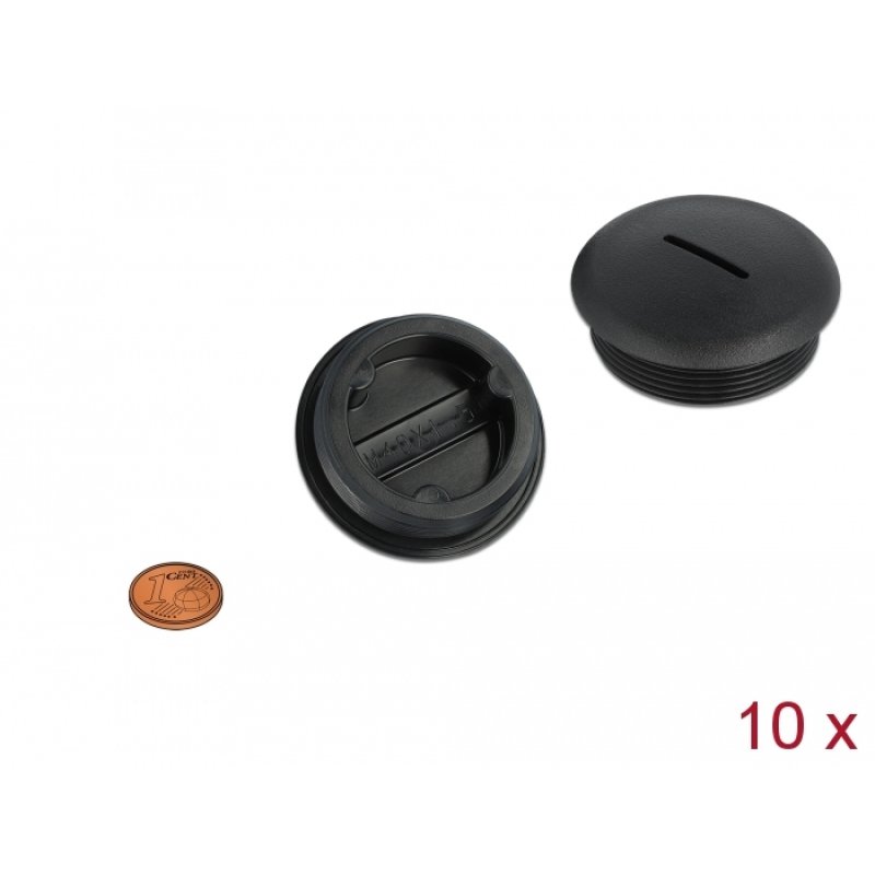 DeLOCK Bouchon de scellement M40 x 1,5, noir, 10 unités