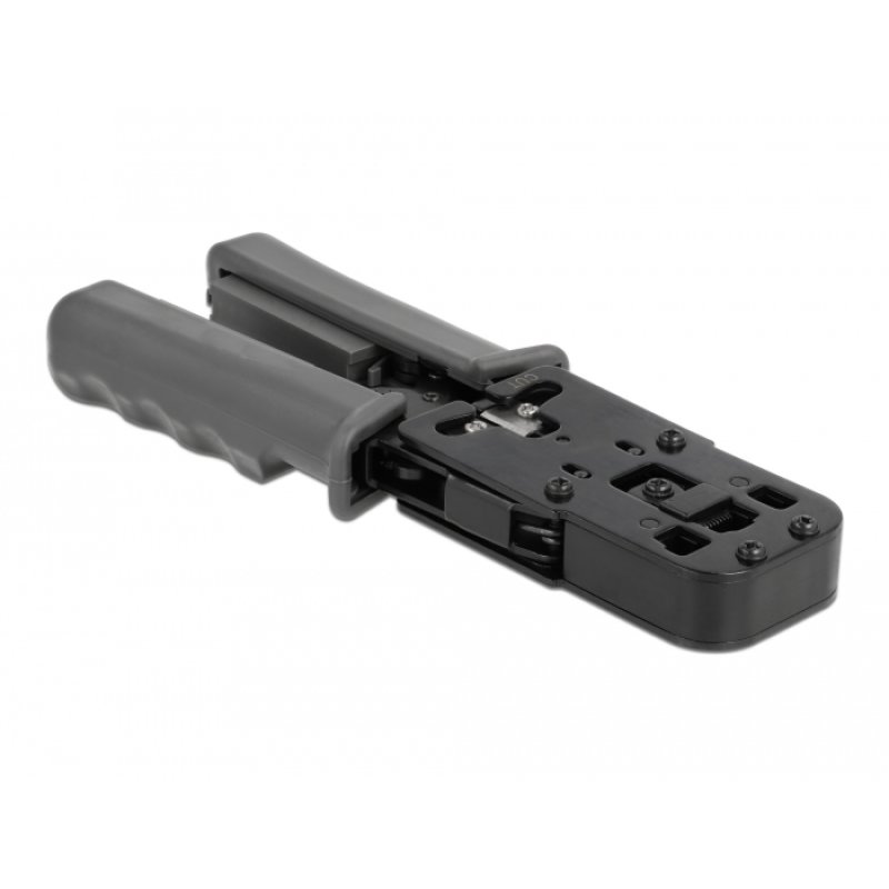 Crimpzange mit Abisolierer und Netzwerktester für 8P (RJ45), 6P (RJ12/11), 6P DEC oder 4P (RJ10) Stecker