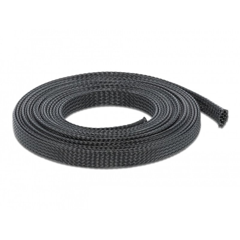 DeLOCK Braided Sleeving stretchable 10 m x 12 mm black