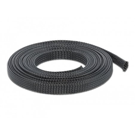 DeLOCK Braided Sleeving stretchable 10 m x 12 mm black