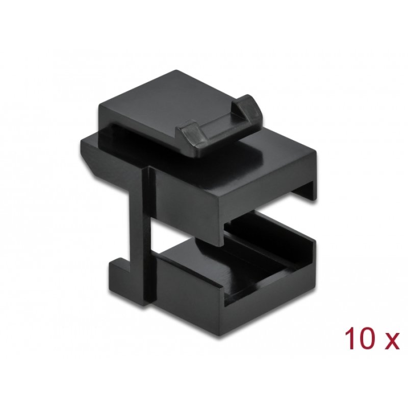 DeLOCK Keystone cover black for fibre couplers 10 pieces