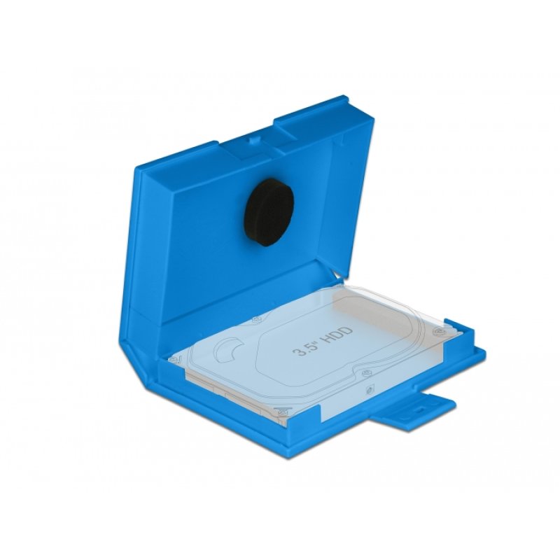 DeLOCK Boite de protection pour HDD 3.5″, bleu