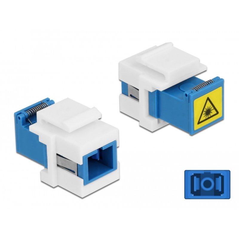 Keystone Modul SC Simplex Buchse zu SC Simplex Buchse mit Laserschutzklappe innen