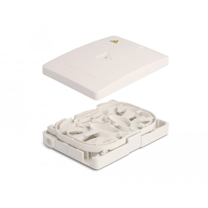 DeLOCK Boitier de connexion de fibre optique à montage mural pour 2 x SC Simplex ou LC Duplex, blanc