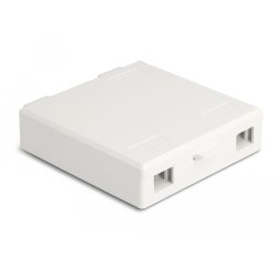 DeLOCK Optical Fiber Connection Box for wall mounting for 2 x SC Simplex or LC Duplex white