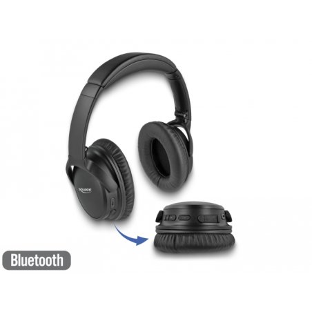 DeLOCK Ecouteurs Bluetooth 5.0 articulés sur les oreilles avec microphone intégré et basses intenses, jusqu’à 20