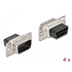 D-Sub 9 Pin Crimp Stecker, Metall, 4 Stück