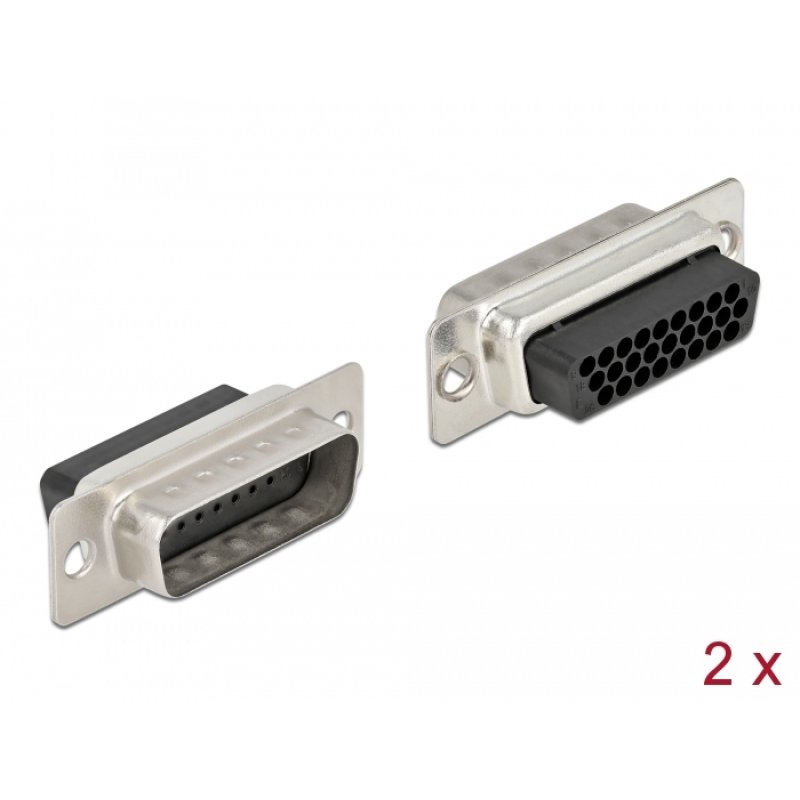 DeLOCK D-Sub HD 26 pin crimp male, metal, 2 pieces