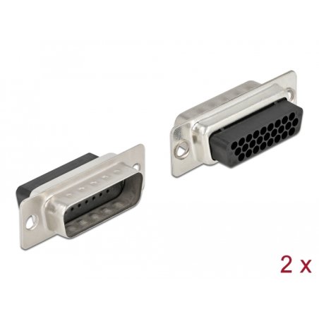 DeLOCK D-Sub HD 26 pin crimp male, metal, 2 pieces