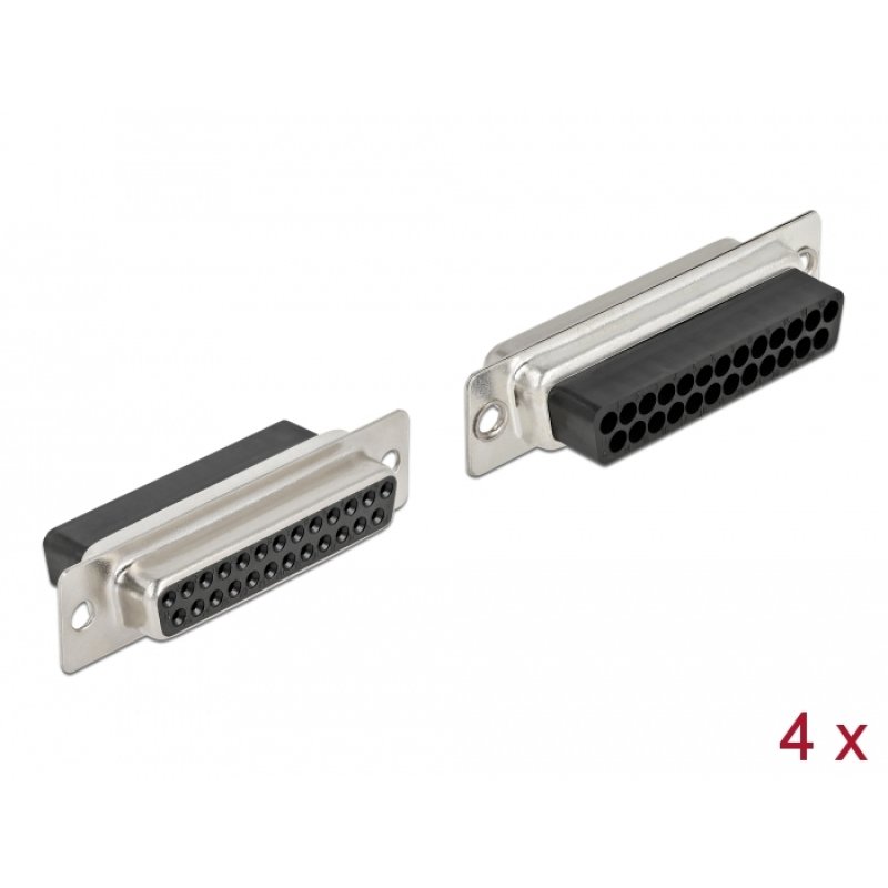 DeLOCK D-Sub 25 pin crimp female, metal, 4 pieces