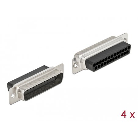 DeLOCK D-Sub 25 broches à sertir, métal, 4 pièces