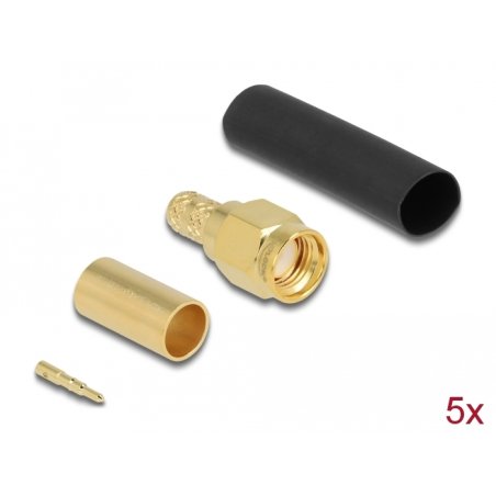 DeLOCK SMA mâle à sertir LMR200 avec manchon rétractable correspondant