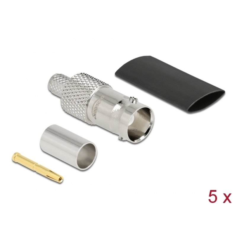 DeLOCK BNC femelle à sertir RG-59 avec manchon rétractable correspondant