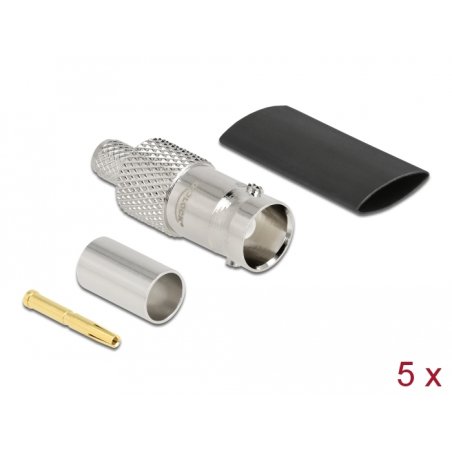 DeLOCK BNC jack for crimping RG-59 with matching shrink tube