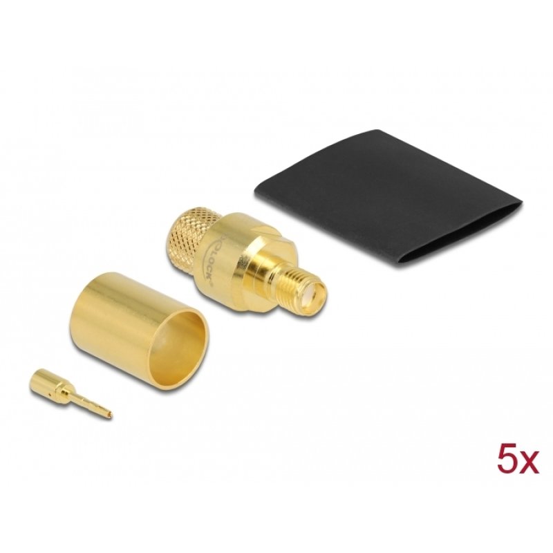 DeLOCK SMA femelle à sertir LMR400 avec manchon rétractable correspondant