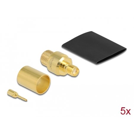 DeLOCK SMA jack for crimping LMR400 with matching shrink tube