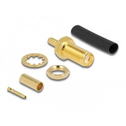 DeLOCK SMA male bulkhead for crimping RG-174 / RG-316 with matching shrink tube