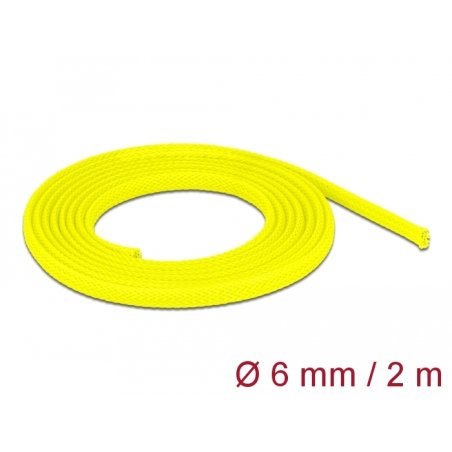 DeLOCK Braided Sleeve stretchable 2 m x 6 mm yellow