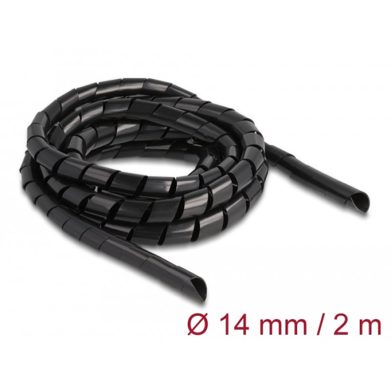 DeLOCK Spiral Hose flexible 2 m x 14 mm black