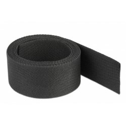 DeLOCK Fabric heat shrink tube 2 m x 25 mm shrinkage ratio 2:1 black