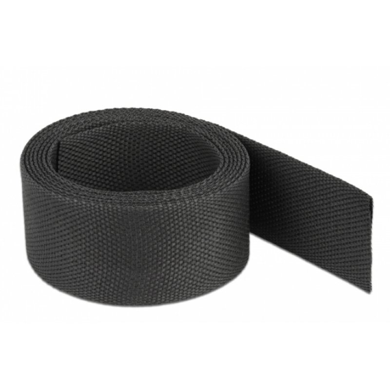 DeLOCK Manchon en tissu thermorétractable, 2 m x 25 mm, taux de rétraction 2:1, noir