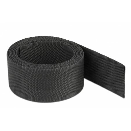 DeLOCK Fabric heat shrink tube 2 m x 25 mm shrinkage ratio 2:1 black