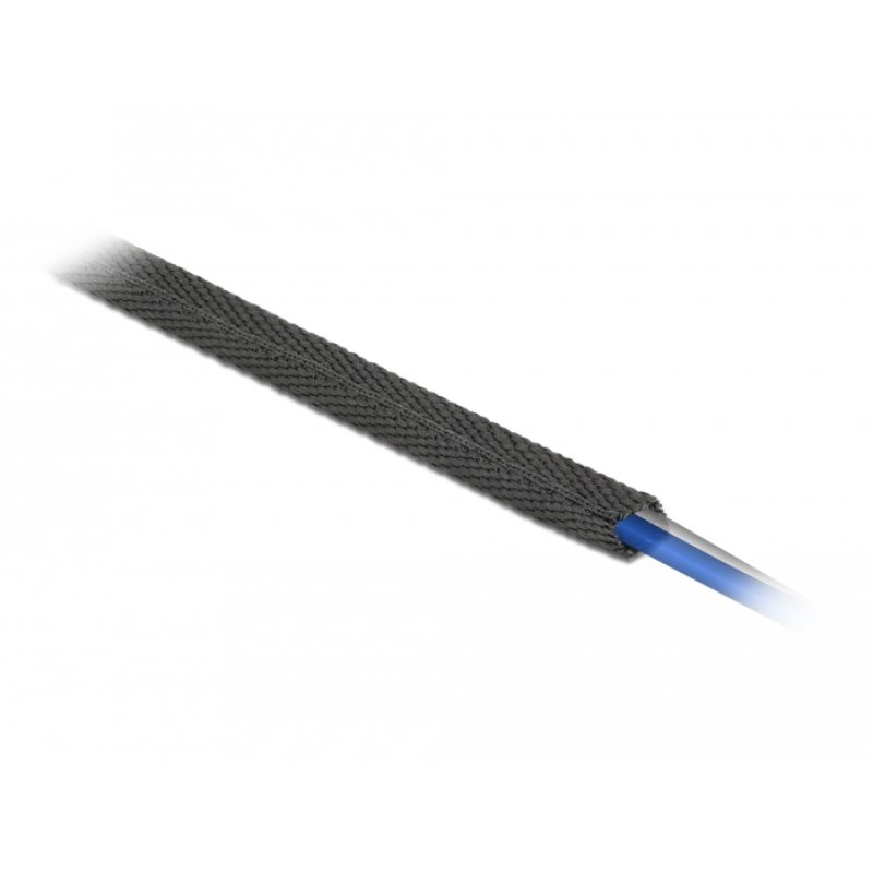 DeLOCK Fabric heat shrink tube 2 m x 25 mm shrinkage ratio 2:1 black