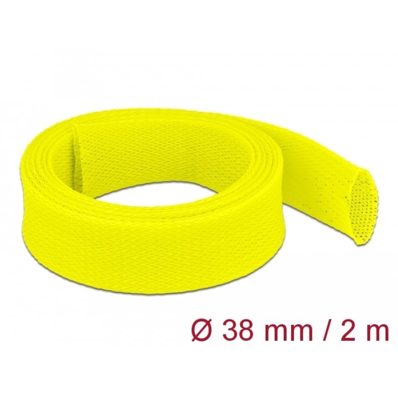 DeLOCK Manchon tressé étirable 2 m x 38 mm jaune