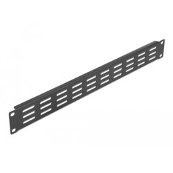 19? Netzwerkschrank Panel mit Lüftungsschlitzen horizontal 1 HE schwarz