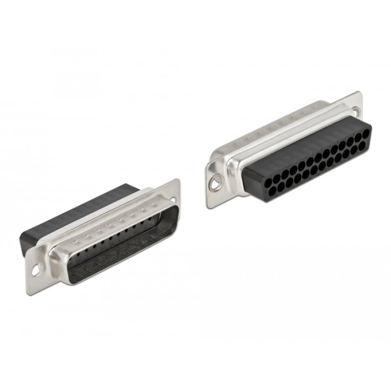 D-Sub 25 Pin Crimp Stecker zu 2 x RJ45 Buchse mit Montagesatz beige