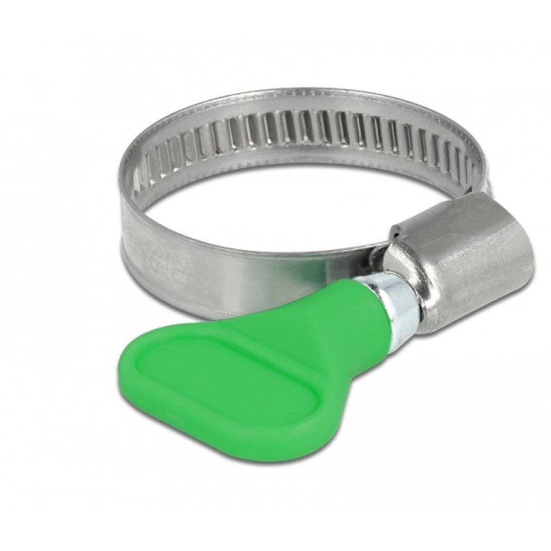 DeLOCK Attache papillon de tube, acier inoxydable 400 SS 20 - 35 mm, 5 unités vert