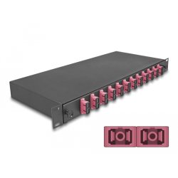 19? LWL Spleißbox 12 x SC Duplex OM4 1HE komplett bestückt