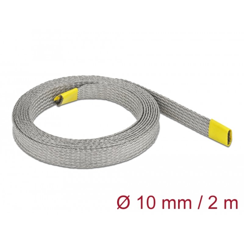 Geflechtschlauch zur EMV Abschirmung dehnbar 2 m x 10 mm