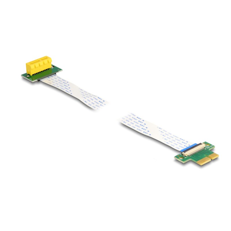 DeLOCK Carte adaptatrice PCI Express x1 mâle vers x1 prise angulé à 90° avec câble FPC de 30 cm