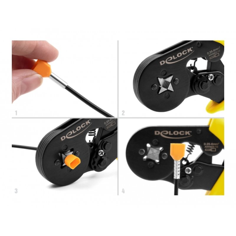 DeLOCK Tool for crimping wire end ferrules self-adjusting – square