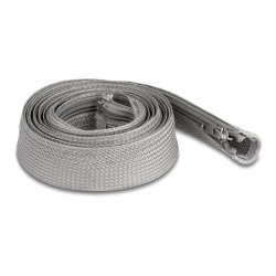 Geflechtschlauch mit Reißverschluss hitzebeständig 2 m x 30 mm grau