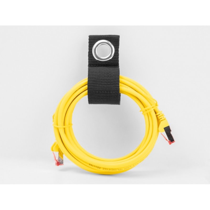 DeLOCK Sangle à scratch robuste avec œilleton L 435 x l 50 mm, noir, 5 unités
