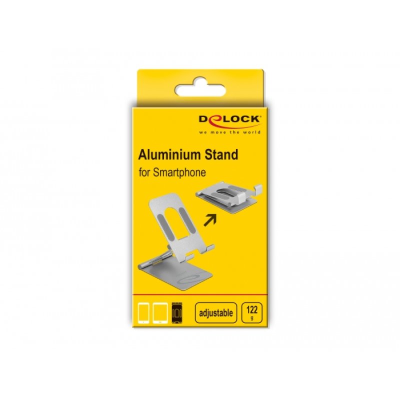 DeLOCK Smartphone Stand adjustable aluminium (122 g)