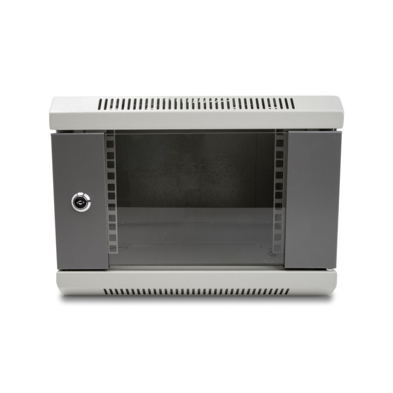 DeLOCK Armoire de réseau 10″ avec porte vitrée, 4 unités, gris