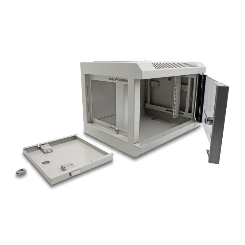 DeLOCK Armoire de réseau 10″ avec porte vitrée, 4 unités, gris