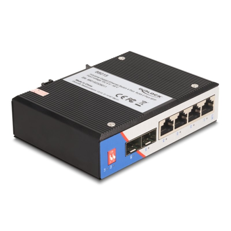 Industrie Gigabit Ethernet Switch 4 Port RJ45 2 Port SFP für Hutschiene