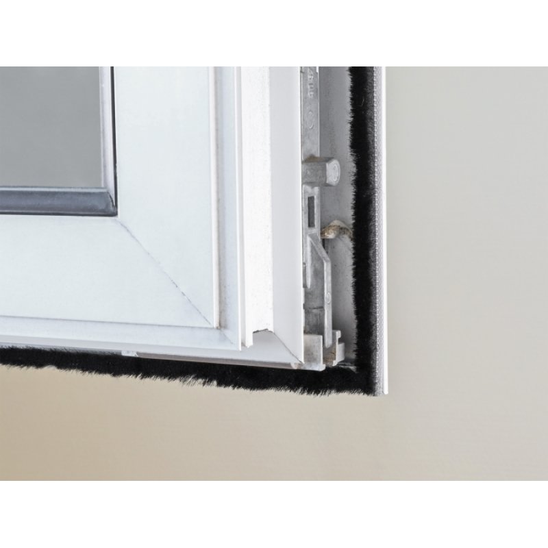 Bürstenstreifen selbstklebend 5 mm - Länge 5 m schwarz